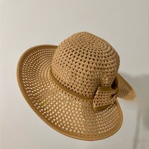 Elegant Tan Woven Sun Hat